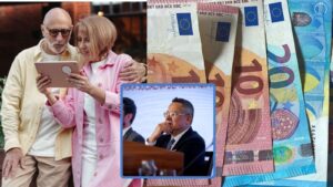 Fotka dôchodcov a vedla nich su euro bankovky