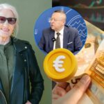 zena dôchodkyna a eurobankovky