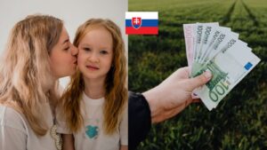 Žena s dieťaťom a eurobankovky